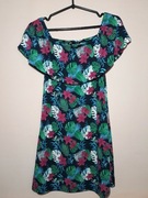 Czarna sukienka hiszpanka motyw kwiatów sinsay xs