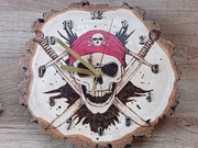 Zegar handmade czaszka pira