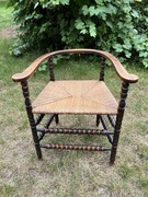 Stare Krzesło Wiklinowe Toczone Nogi