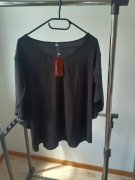 Bluzka czarna elegancka 2xl 44 rękawki motylki