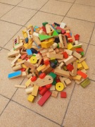 Klocki drewniane zestaw ponad 350szt