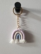 Brelok do kluczy tęcza makrama nowy