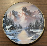 FRANKLIN MINT Talerz ozdobny porcelanowy WIDOK góry las woda