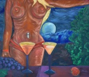 Obraz olejny na płótnie. "Akt z martwą naturą".