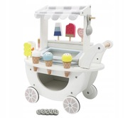 Lodziarnia drewniana zestaw z lodami sklep lody na kółkach dla dzieci