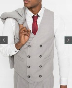 Garnitur męski z kamizelką+krawat r.66(56R),66%poliester,33%wiskoza