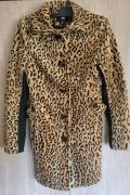 H&M Płaszcz damski sztuczne futro tygrys