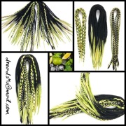 Dredloki wełniane -czarna lemonka- set 30 sztuk