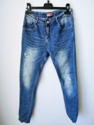 Jeansy dziewczęce 170/176 happy house rurki slim przetarcia Y2K modne denim