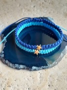 Pozłacana 18K Gwiazda Bransoletka Sznurkowa x 2 dla pary