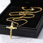 Złoty łańcuszek z krzyżykiem na szyję 