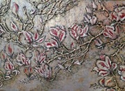 Obraz ręcznie malowany 3D -Kwiaty magnolii