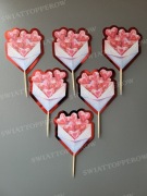 Zestaw 6 pikerów tort-babeczki-muffiny. Serca 67