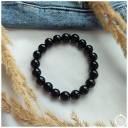 Bransoletka męska czarna, onyks, kamień naturalny