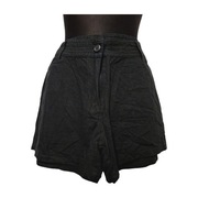 *III DAMSKIE SPODENKI LNIANE 44 XXL CZARNE CASUAL 