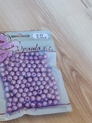 Fioletowe KORALIKI PEREŁKI PERŁOWE Z DZIURKĄ 