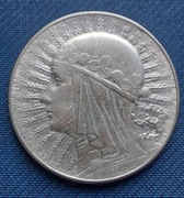 5 złotych Głowa kobiety 11g Ag 750 srebro 1933