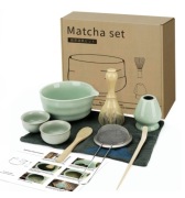 Zestaw do Matchy - 9-elementowy, ceramiczny + bambusowe akcesoria