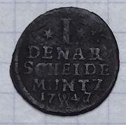 ##1805 Prusy 1 denar 1747 Wrocław B.Rzadki!