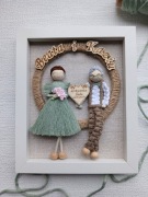 Pamiątka na rocznicę ślubu makrama rubinowe gody upominek 40 rocznica ślubu