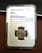 Zygmunt III Waza - grosz 1605 Kraków - NGC MS63