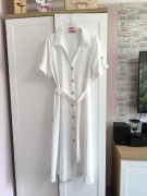 Elegancka biała sukienka Zara XL 42 – idealna na komunię i chrzciny