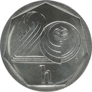 Czechy 20 haleru 1994, KM#2.1