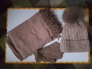 Zestaw damski czapka szalik rękawiczki 