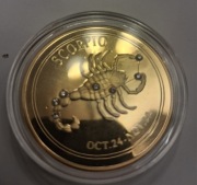 Srebrna moneta Skorpion 20 $ Liberia  srebro 999 diamenty