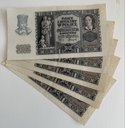 20 ZŁ, Zestaw 5 Banknotów, serii K, z 1940 r