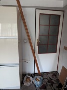 Podwójny karnisz drewniany 227 cm 