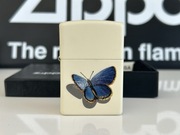 Zapalniczka Zippo, Indigo Butterfly, Barrett Smythe, White Matte motyl NOWA