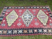 Art Deco Stary Kilim Makata.