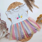 Sukienka tiulowa 86 tiul z jednorożcem jednorożec bawełniana biała kolorowa