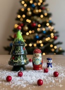 Choinka-matrioszka bożonarodzeniowa drewniana ręczniemalowana