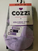 3 pary-skarpety dziewczęce 23-26