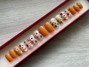 Ręcznie malowane sztuczne paznokcie, press on nails, tipsy handmade