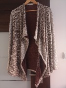 Beżowo - brązowy kardigan rozmiar S