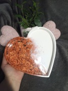 Taca /podstawka na biżuterię ciasto owoce wino złota serce walentynki