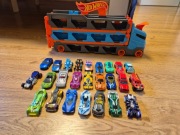 HOT WHEELS TRANSPORTER AUTEK TORY WYŚCIGOWE + 25 AUTEK