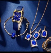 Nowy, zegarek z zestawem biżuterii. 