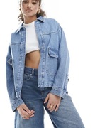 Stradivarius – Jasnoniebieska jeansowa LUŹNA BLUZA rozm S / M (A056) 