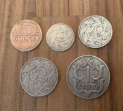 Monety II RP, 1zl, 50gr, 20gr, 10gr, 5gr