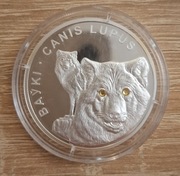 Wilki 20 rubli Białoruś 2007 srebo 1oz