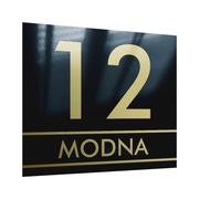 METALOWA nowoczesna tabliczka adresowa 30x25 modny numer domu M3 budynku