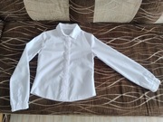Biała bluzka dziewczęca na uroczystości szkolne, rozmiar 134cm 