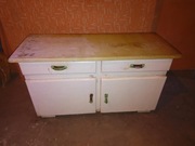 Szafka kuchenna kredens dolny biały PRL lata 60 drewniany retro 100cm
