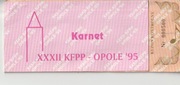 Karnet koncert Opole 1995