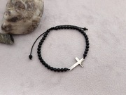 Bransoletka męska/unisex kamienie naturalne, stal UNIKAT 