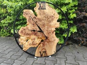 Duży zegar drewniany Ø80 cm – rękodzieło – loft, industrial 